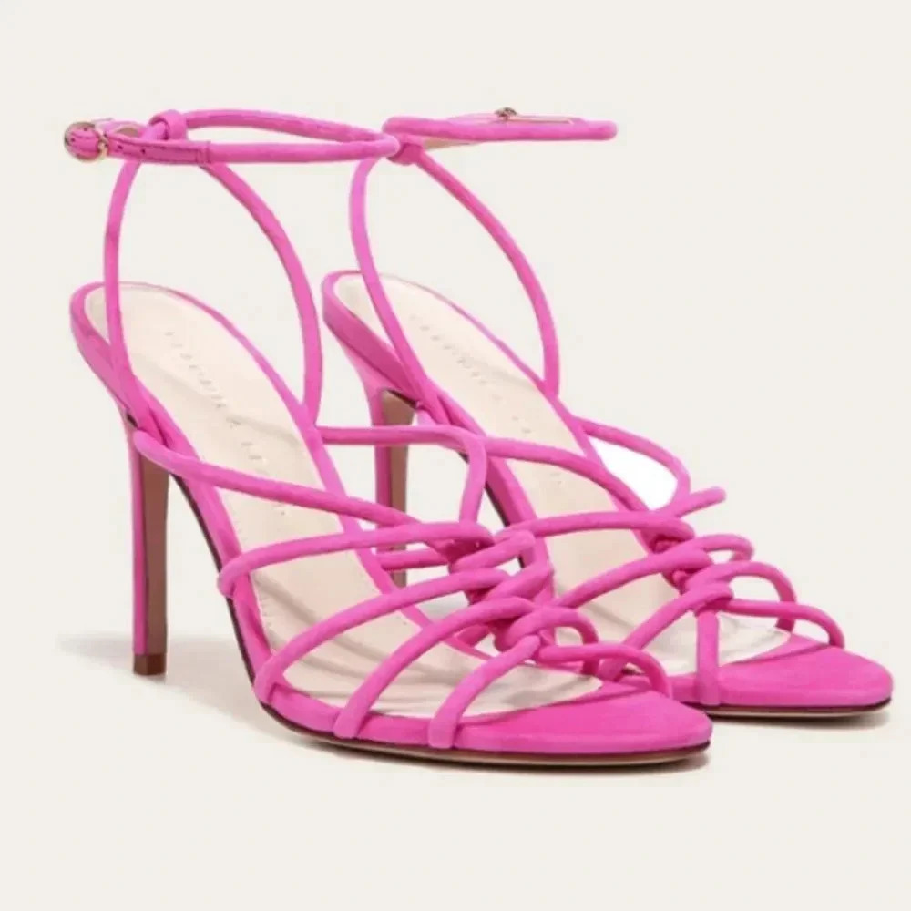 Veronica Beard Aneesha Suede Strappy Sandal in Pink Size 10 NEW